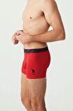 . Erkek Kırmızı - Gri Melanj - Lacivert 3 Lü Boxer