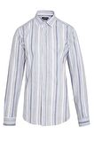 Kahverengi Çizgili Slim Fit Gömlek | S