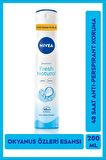 Nivea Kadın Fresh Natural Sprey Deodorant 200ml, Antiperspirant, Avantajlı boy