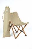 BAG THE JOY AHŞAP KATLANIR MASA SANDALYE SETİ – 50*50*50 cm KAHVERENGİ - BEJ