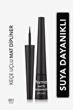 Flormar Suya Dayanıklı Mat Dipliner (SİYAH) - Waterproof Dipliner - 001 Black - 8690604536481