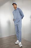 DeFacto Mavi DeFactoFit Standart Fit Kapüşonlu Cepli Sporcu Sweatshirt C9171AX24AUBE808