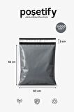 Gri Cepsiz Kargo Poşeti 60x62+5 cm | Yapışkan Bantlı Kargo Zarfı | 10000’li E-Ticaret Poşeti