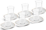 Karaca Streamline Plato 12 Parça 6 Kişilik Cam Çay Seti 165 ml