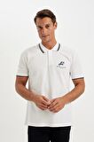 DeFacto New Regular Fit Baskılı Kısa Kollu Pike Polo Tişört C9227AX24SMWT34