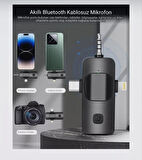 Kablosuz Mikrofon Cep Telefonu iPhone Android Kamera PC için Kablosuz 4'ü 1 Arada Video Kaydı
