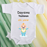 Pamuklu Organik Bebek Zıbını Kısa Kollu Kişiye Özel  0008
