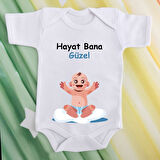 Pamuklu Organik Bebek Zıbını Kısa Kollu Kişiye Özel  0012