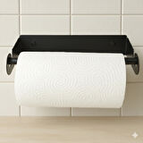 LAZER KENDİNDEN YAPIŞKANLI KAĞIT HAVLULUK TAHTA KANCALI MAT SİYAH