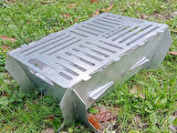 LAZER TAMAMI PASLANMAZ ÇELİK MANGAL PORTATİF PRATİK KATLANABİLİR 41X25 CM