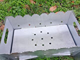 LAZER TAMAMI PASLANMAZ ÇELİK MANGAL PORTATİF PRATİK KATLANABİLİR 41X25 CM