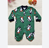 Kurbağa Baskılı Şapkalı Tulum