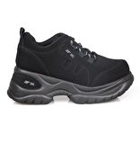 MP 221-305 Dolgu Topuk Siyah Nubuk Kadın Sneakers