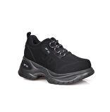 MP 221-305 Dolgu Topuk Siyah Nubuk Kadın Sneakers