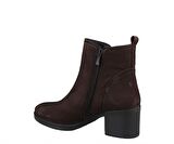 CASTLE BLACK 92163 Hakiki Deri Kahve Süet Kadın Bot