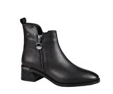 CASTLE BLACK 9780 Hakiki Deri Siyah Kadın Bot