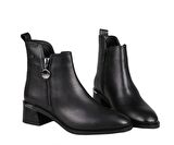 CASTLE BLACK 9780 Hakiki Deri Siyah Kadın Bot