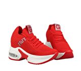 GUJA 23y300-1 Dolgu Topuk Kırmızı Kadın Sneakers