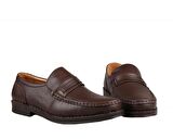 KOMCERO 3y1622 Hakiki Deri Kahve Erkek Günlük Ayakkabı