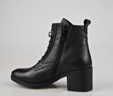 CASTLE BLACK 92161 Hakiki Deri Siyah Kadın Bot