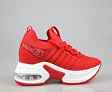 GUJA 24y300-14 Dolgu Topuk Kırmızı Kadın Sneakers