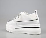 GUJA 24y345-10 Dolgu Topuk Beyaz Kadın Sneakers