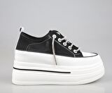GUJA 24y345-10 Dolgu Topuk Siyah Kadın Sneakers