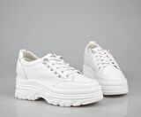 GUJA 24y361 Dolgu Topuk Beyaz Kadın Sneakers