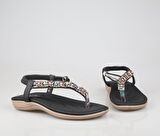 GUJA 24y150-2 Ortopedik Siyah Kadın Sandalet