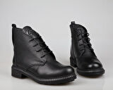 CASTLE BLACK 20915 Hakiki Deri Siyah Kadın Bot