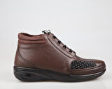 CASTLE BLACK 42645 Hakiki Deri Ortopedik Kahve Kadın Bot