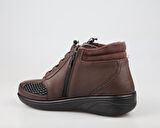 CASTLE BLACK 42645 Hakiki Deri Ortopedik Kahve Kadın Bot