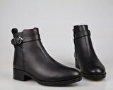 CASTLE BLACK 3202-1 Hakiki Deri Siyah Kadın Bot