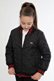 Kız Çocuk Kolej Yaka Astarlı Su ve Rüzgar Geçirmez Fermuarlı Cep Mont Ceket