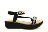GUJA 25y121-4 Ortopedik Siyah Kadın Sandalet