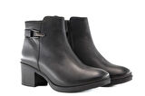 CASTLE BLACK 92157 Hakiki Deri Siyah Kadın Bot