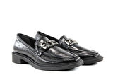 Miss Park Moda 386 k909 Loafer Siyah Rugan Kadın Günlük Ayakkabı