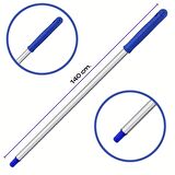 Mulpex Premium Kalite Alüminyum Eloksallı Sap, Vidalı 140 cm. Mavi