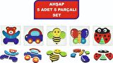Ahşap Eğitici Puzzle 3d Yapboz Seti 5 Adet 5 Parçalı