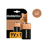 Duracell Alkalin 9 Volt Pil 2'li Paket