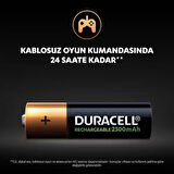 Duracell Şarj Edilebilir AA 2500mAh Piller, 2 Li Paket x2 (4 Adet)