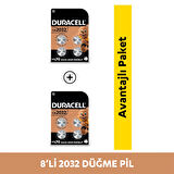  Özel 2032 Lityum Düğme Pil 3V (CR2032), 8’li Paket