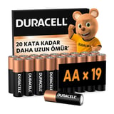duracell basic aa alkalin kalem pil (19'lu paket) – 1,5v