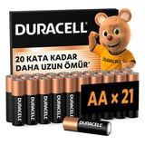 Duracell Basic Aa Alkalin Kalem Pil (21'Li Paket) – 1,5V