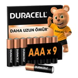Duracell Kalem Pil Alkalin AAA 9'lu Paket