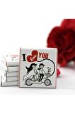 Dark Brown 48 Adet I Love You Yazılı Sevgili İçin Sütlü ve Bitter Madlen Çikolata