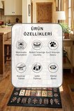 Siyah Yıkanabilir Kaymaz Taban Dijital Baskılı Mutfak Halısı