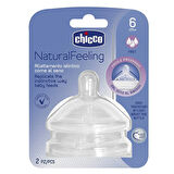 Natural Feeling Silikon Biberon Emziği 2li 6 ay+ Orta Akış (3 ADET)