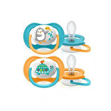 Ultra Air 2'li Emzik 6-18ay Mavi/Turuncu (4 ADET)