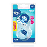 437 Wee Baby 2'li Damaklı Emzik No:1 Mavi (4 ADET)